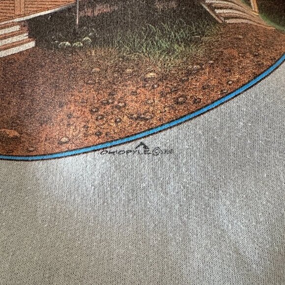 Vintage Boston Crewneck Sweater XL Green Gray Classic Americana 80s Retro USA - Picture 4 of 7